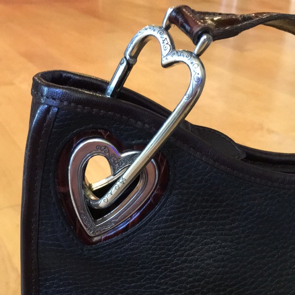 BRIGHTON | Vintage Leather Shoulder Bag Heart Cutout - Picture 2 of 16